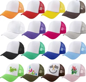 16 Pack Adult Sublimation Trucker Hats DIY Blank Baseball Cap Summer Trucker Caps Bulk