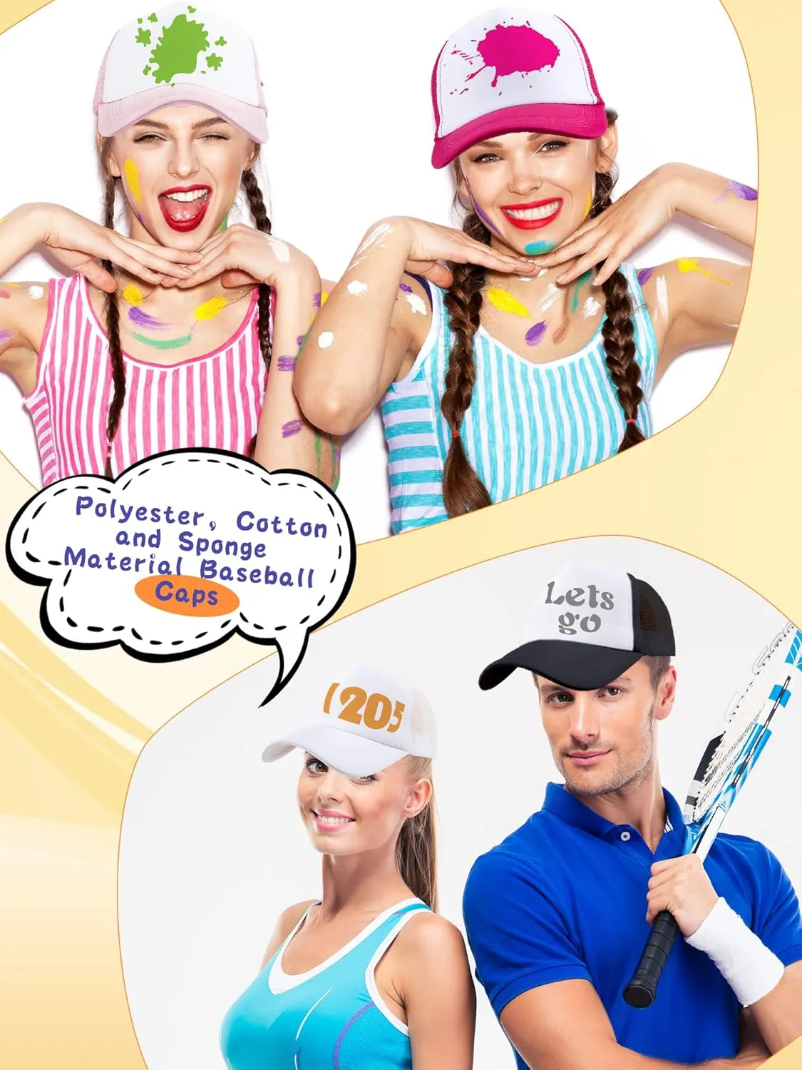 16 Pack Adult Sublimation Trucker Hats DIY Blank Baseball Cap Summer Trucker Caps Bulk