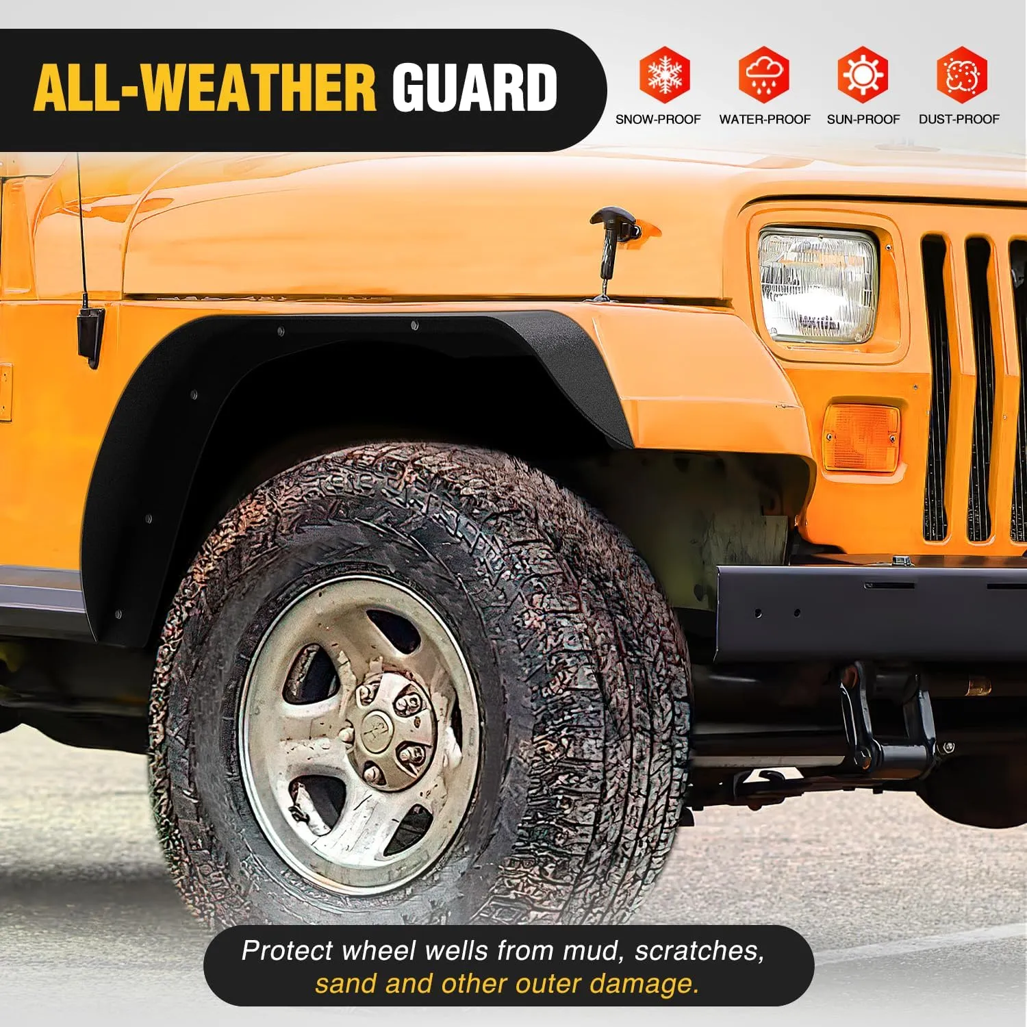 1987-1995 Jeep Wrangler YJ Front Rear Fender Flares Kit