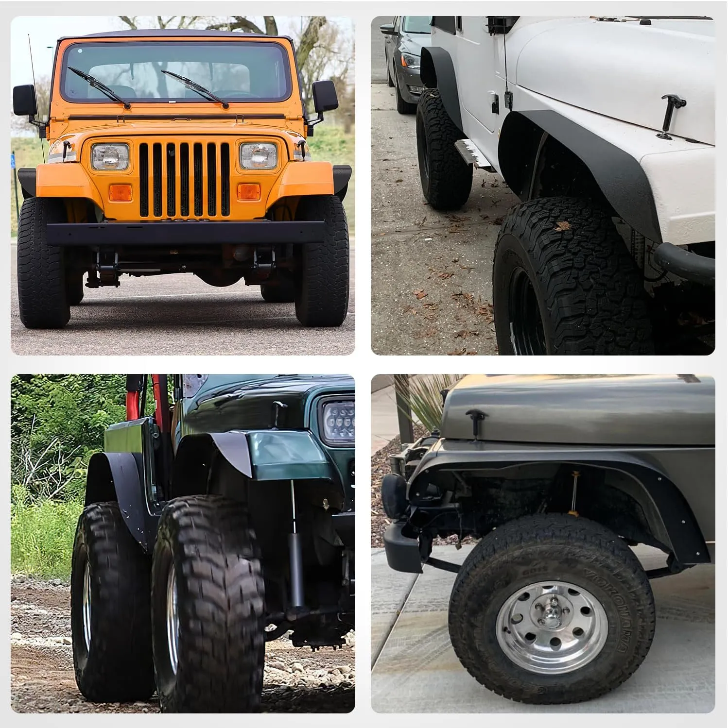 1987-1995 Jeep Wrangler YJ Front Rear Fender Flares Kit
