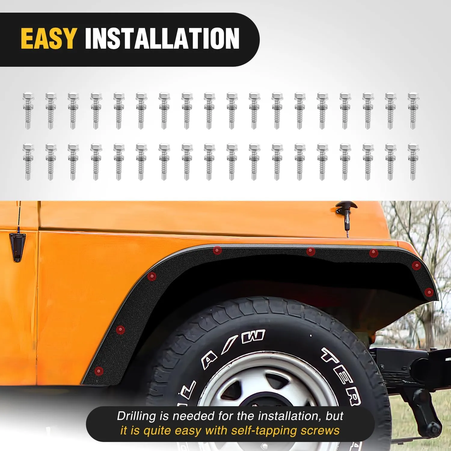 1987-1995 Jeep Wrangler YJ Front Rear Fender Flares Kit