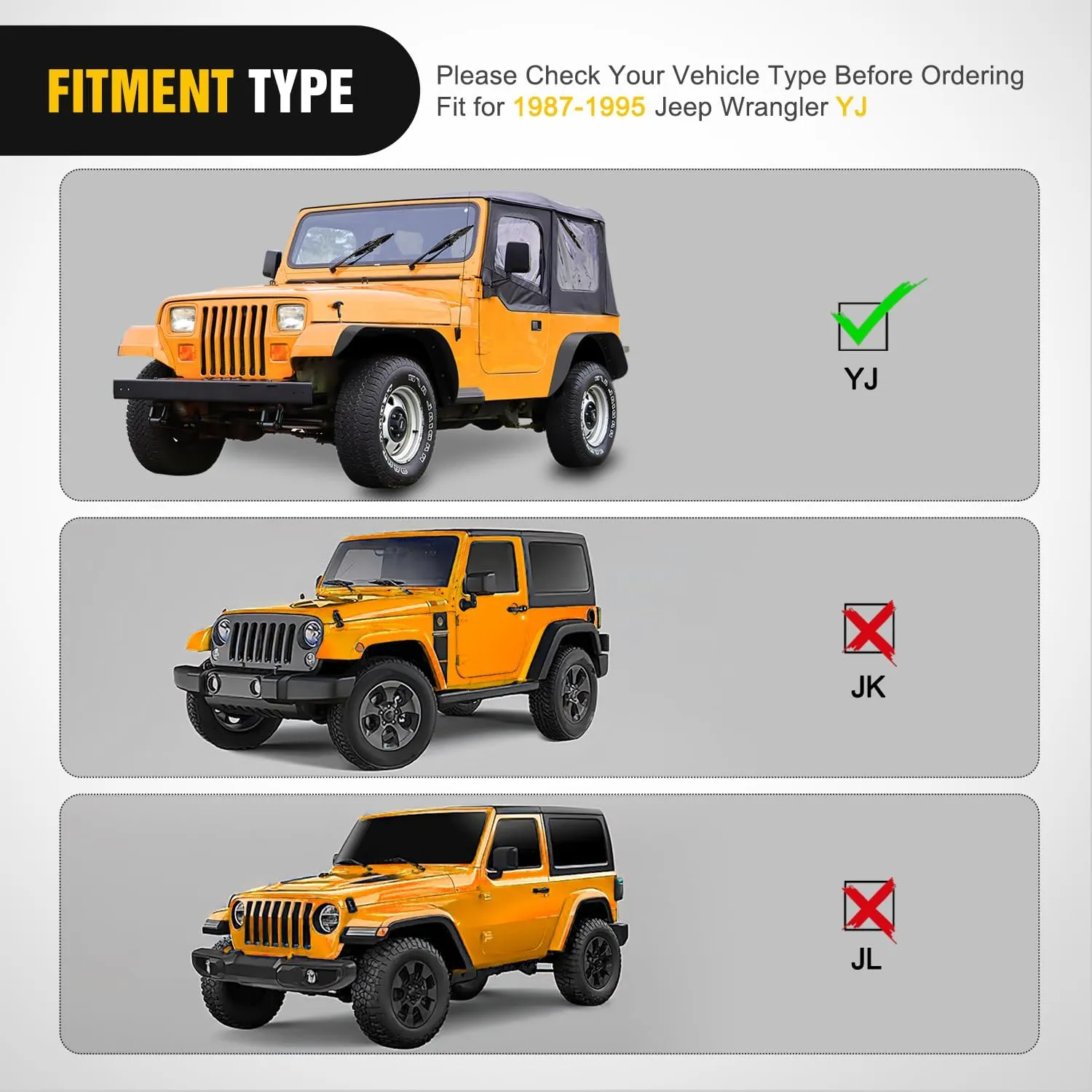 1987-1995 Jeep Wrangler YJ Front Rear Fender Flares Kit