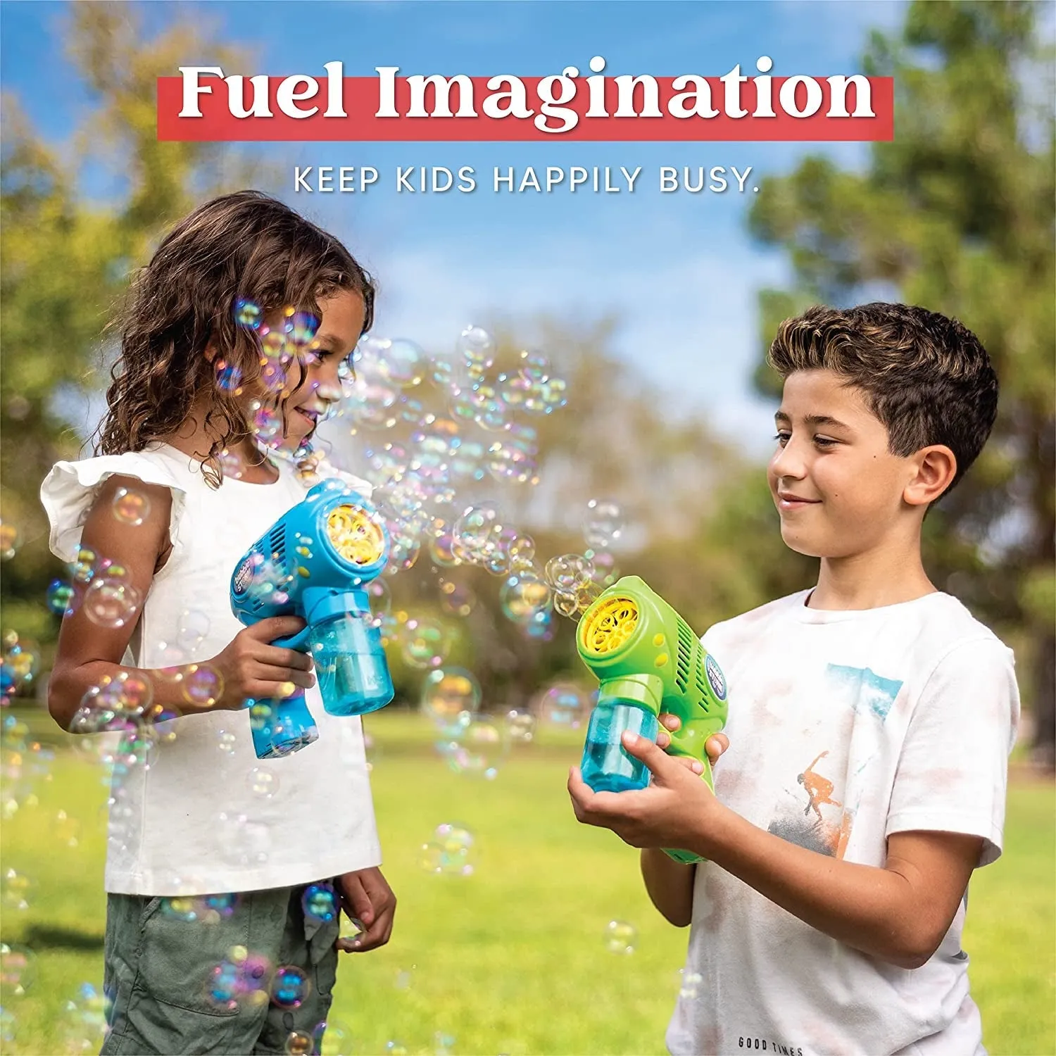 2-Pack: Blue and Green Bubble Gun