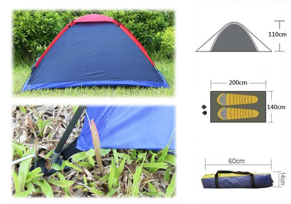 2 Person Folding Outdoor Big Large Camping Tent with Carry Bag for Hiking