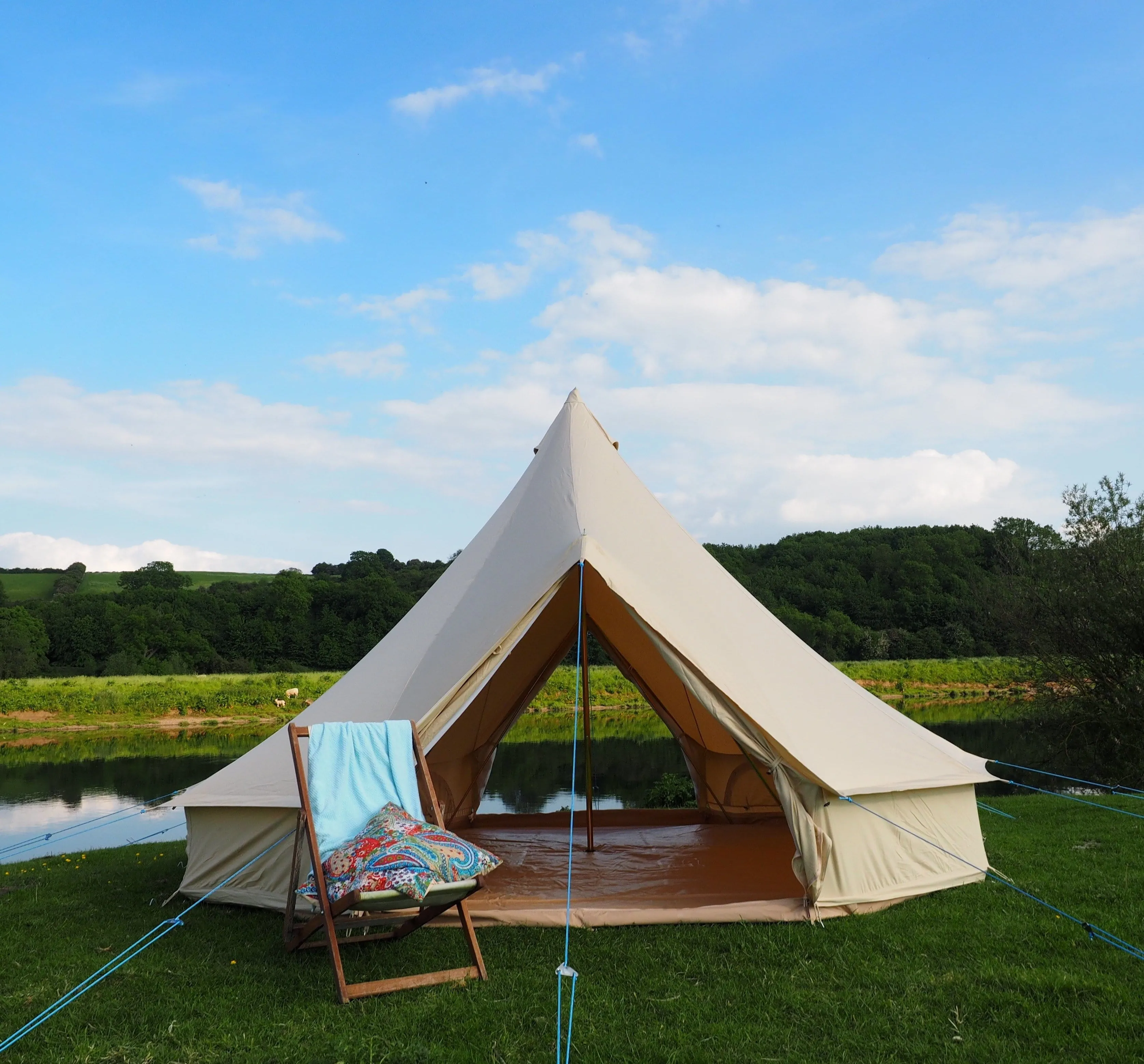 6m Bell Tent 285gsm 100% Natural Canvas | Twin Door