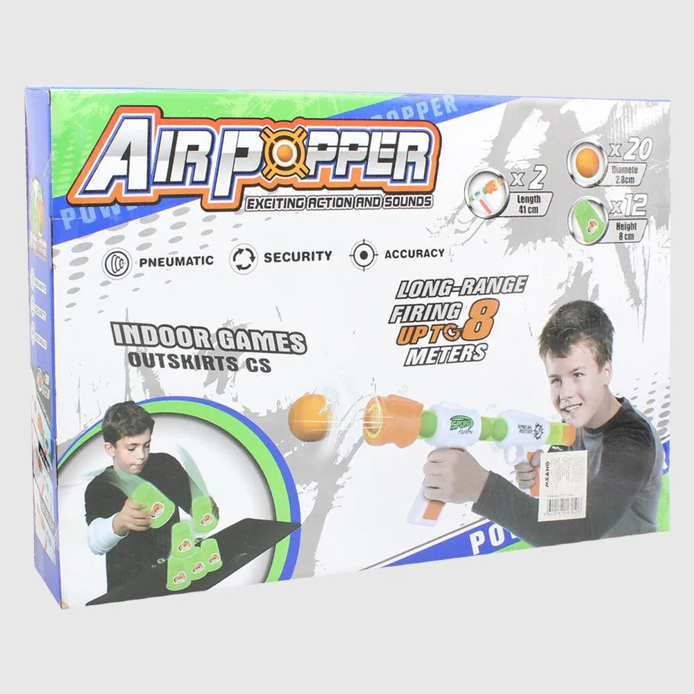 Air Popper Shooting Gun â€“ 20 Foam Balls