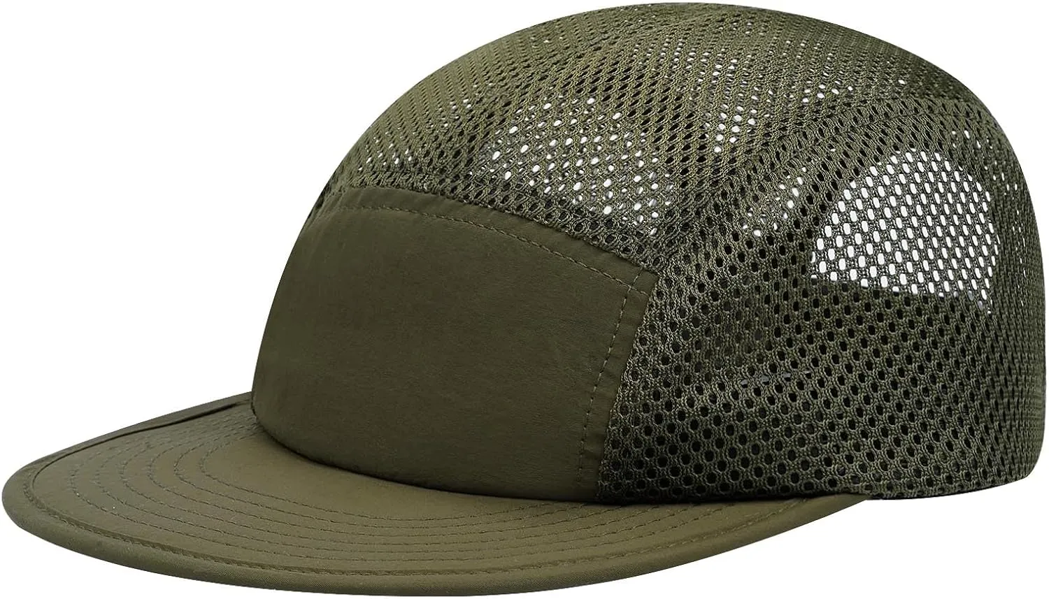 Clakllie 5 Panels Baseball Cap Quick Dry Trucker Hat Cooling Running Hat Flat Bill Cap for Outdoor Breathable Sports Cap