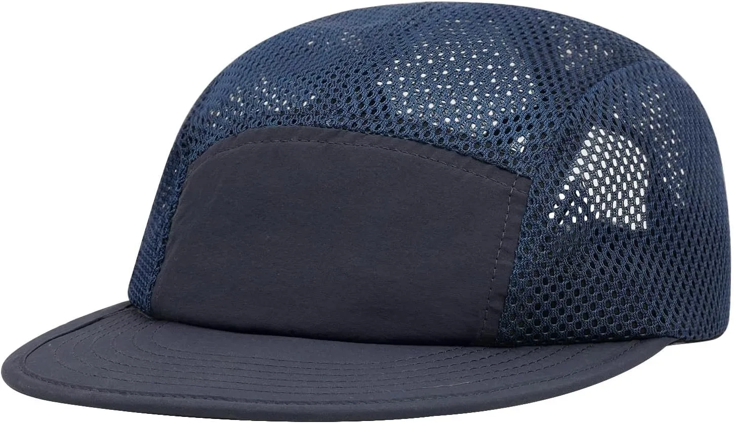 Clakllie 5 Panels Baseball Cap Quick Dry Trucker Hat Cooling Running Hat Flat Bill Cap for Outdoor Breathable Sports Cap