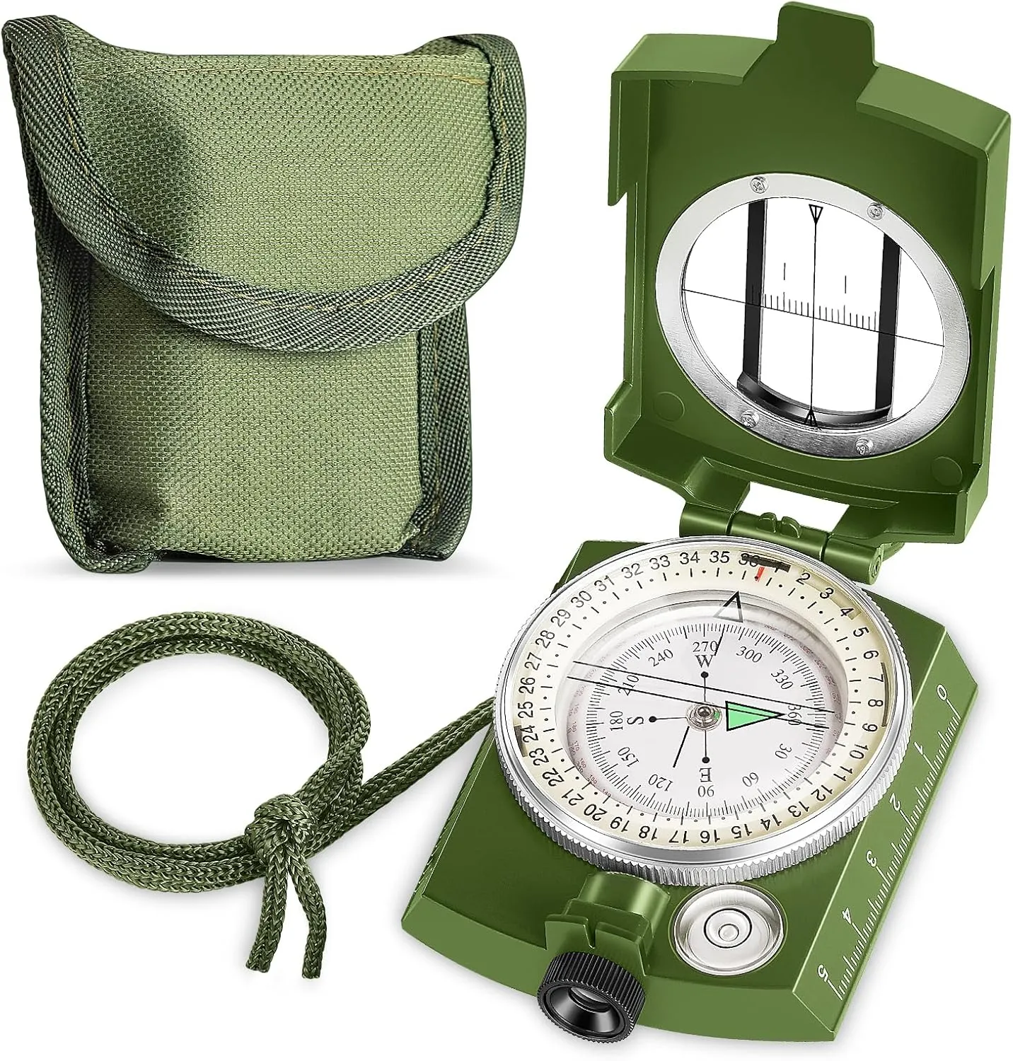 Compass Hiking Survival Military Grade for Hiking, Camping, Map Navigation, Showjockey Waterproof Lensatic Tactical Survival Compass with Pouch & Lanyard, Lightweight