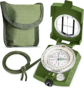 Compass Hiking Survival Military Grade for Hiking, Camping, Map Navigation, Showjockey Waterproof Lensatic Tactical Survival Compass with Pouch & Lanyard, Lightweight