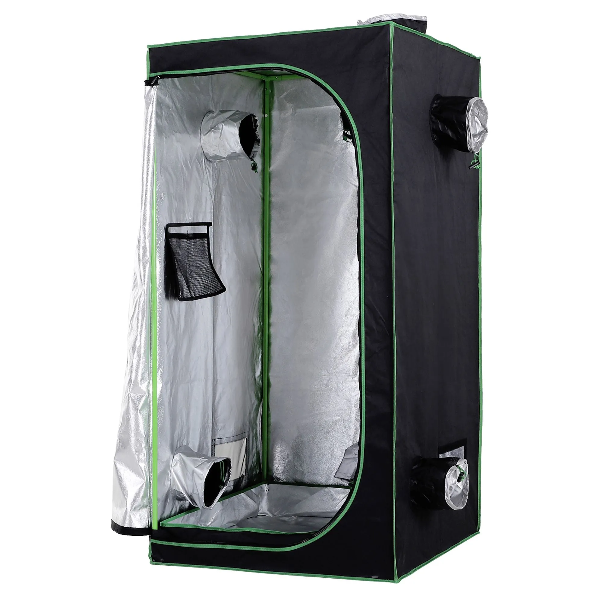 Hydroponic Plant Grow Tent 80L x 80W x 160Hcm-Black/Green