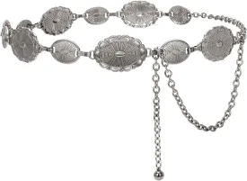 JASGOOD Western Concho Belt Women Cowgirl Metal Belts Boho Waist Link Chain Country Concert Outfit for Dress