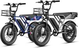 Jasion RetroVolt Electric Bike for Adults,1500W Peak Motor & 30MPH & 70Miles Electric Dirt Bike,Dual Suspension Ebikes for Adults, 20" Fat Tire Ebike with 48V 13Ah Battery Electric Mountain Bike