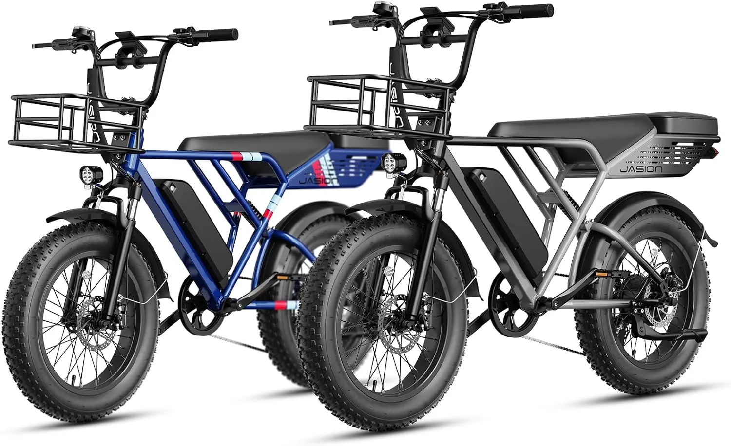Jasion RetroVolt Electric Bike for Adults,1500W Peak Motor & 30MPH & 70Miles Electric Dirt Bike,Dual Suspension Ebikes for Adults, 20" Fat Tire Ebike with 48V 13Ah Battery Electric Mountain Bike
