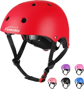 KAMUGO Kids Bike Helmet, Toddler Adjustable Helmet for Ages 2-14 Kids Boys Girls Multi-Sport Helmet for Skateboard Roller Skateing Bicycle Scooter Blance Bike