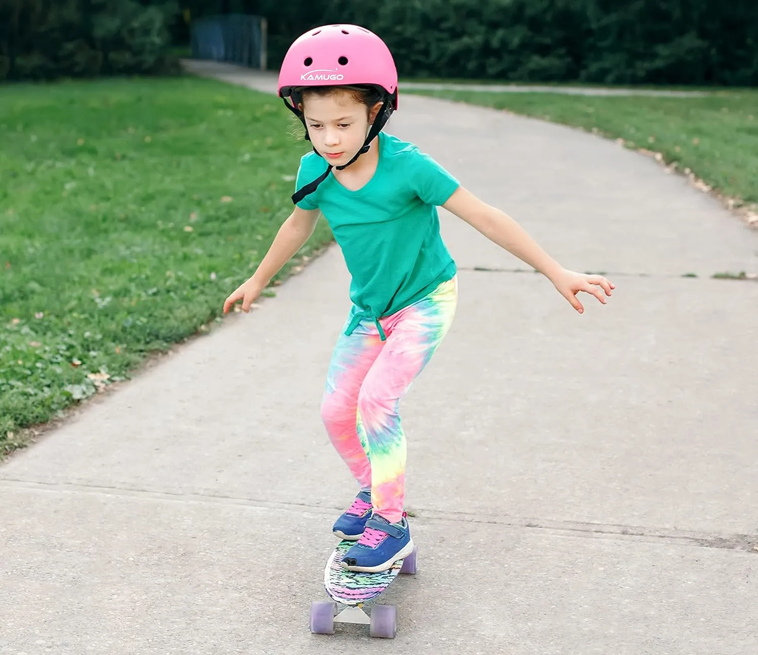 KAMUGO Kids Bike Helmet, Toddler Adjustable Helmet for Ages 2-14 Kids Boys Girls Multi-Sport Helmet for Skateboard Roller Skateing Bicycle Scooter Blance Bike