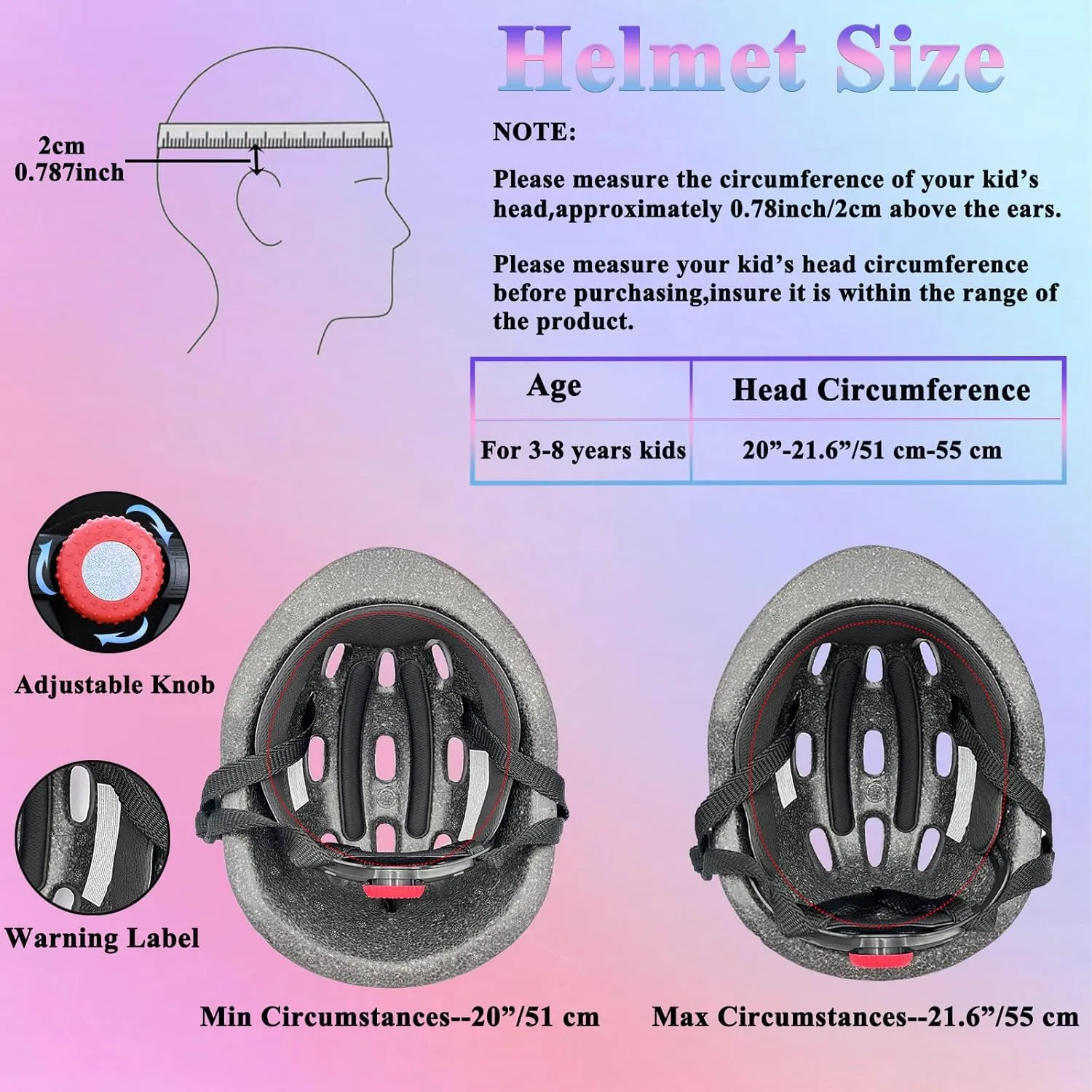 Kids Bike Helmet Suitable for Ages 3-8 Years Boys Girls, Adjustable Toddler Helmet with Knee Elbow Pads Wrist Guards Sports Protective Gear Set for Bike Bicycle Skateboard Scooter