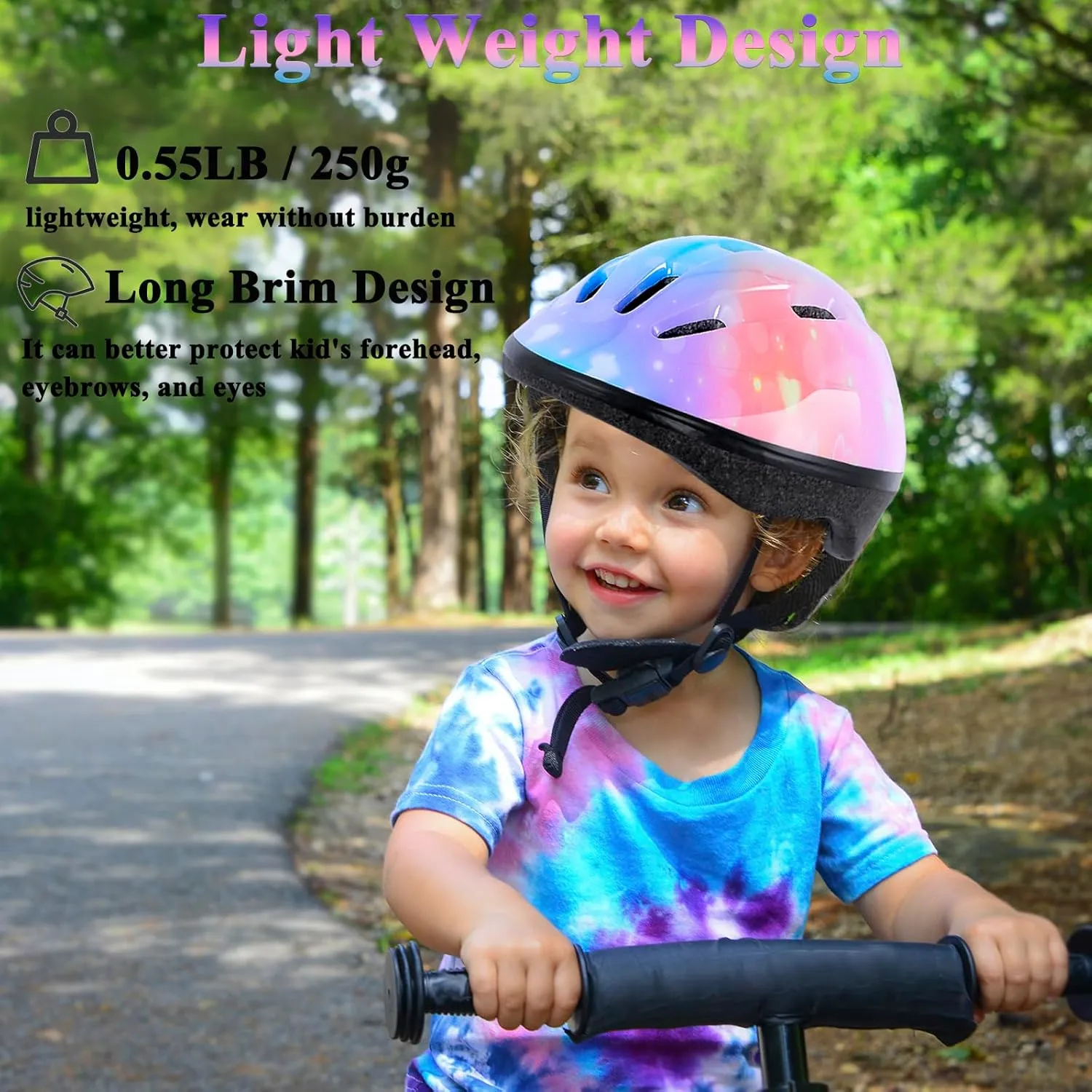 Kids Bike Helmet Suitable for Ages 3-8 Years Boys Girls, Adjustable Toddler Helmet with Knee Elbow Pads Wrist Guards Sports Protective Gear Set for Bike Bicycle Skateboard Scooter