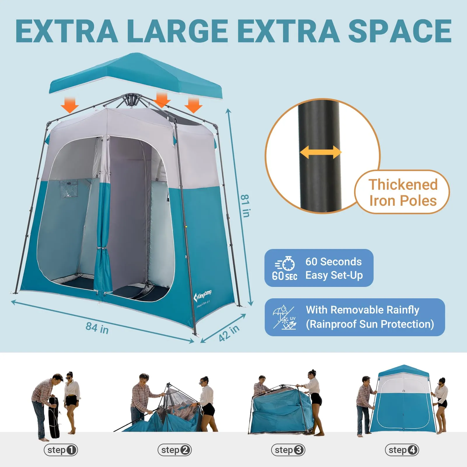 KingCamp MARASUSA Q Double-Room Shower Tent