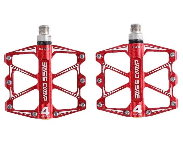 Mountain Bike Flat Pedals with 4 Ball Bearings Ultralight
