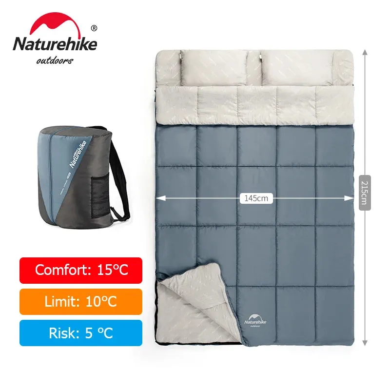 Naturehike Sleeping Bag Outdoor Double Cotton Sleeping Bag Spring Waterproof Camping Sleeping Bag Hiking Backpack Sleeping Bag