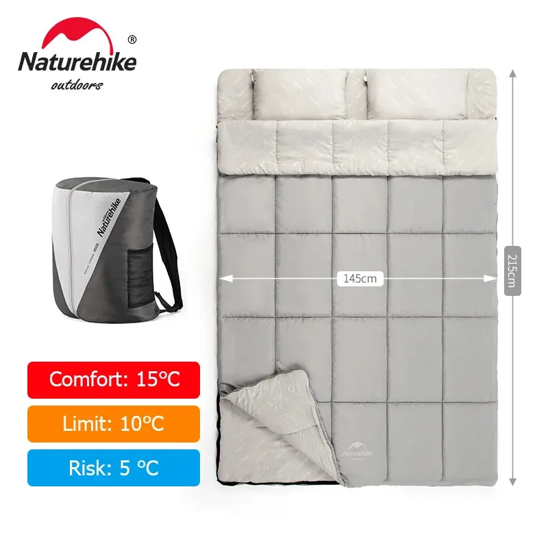 Naturehike Sleeping Bag Outdoor Double Cotton Sleeping Bag Spring Waterproof Camping Sleeping Bag Hiking Backpack Sleeping Bag