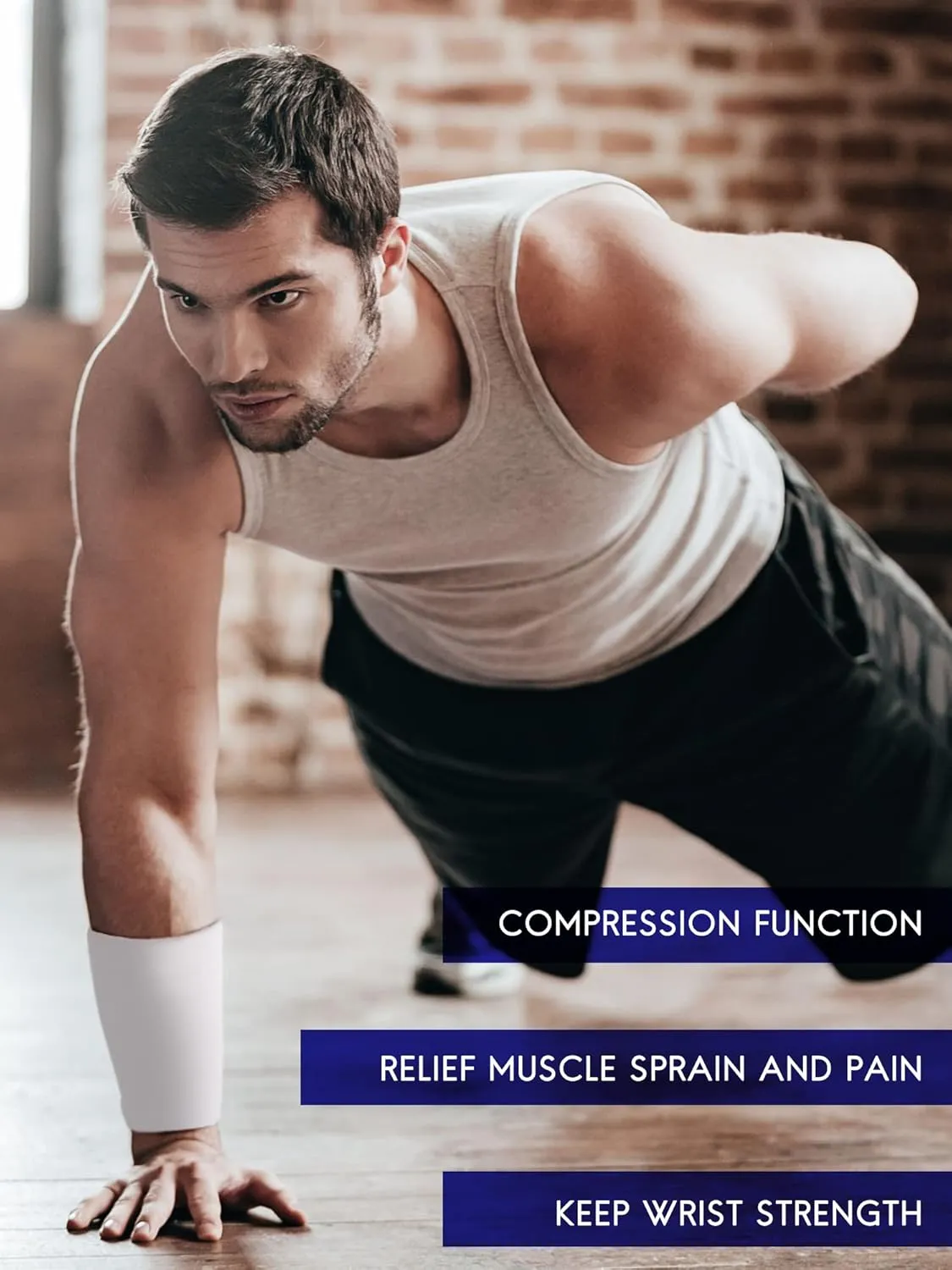 Newcotte 4 Pairs Compression Wrist Support Brace for Men and Women - Breathable Thin Bands for Sports, Improve Circulation, Relieve Pain (Black, White, Gray, Small)