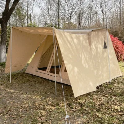 Outdoor Glamping Cotton Fabric Cloth Roof Top Tent 5-8 Person with Rainfly Camping Gear Equipment