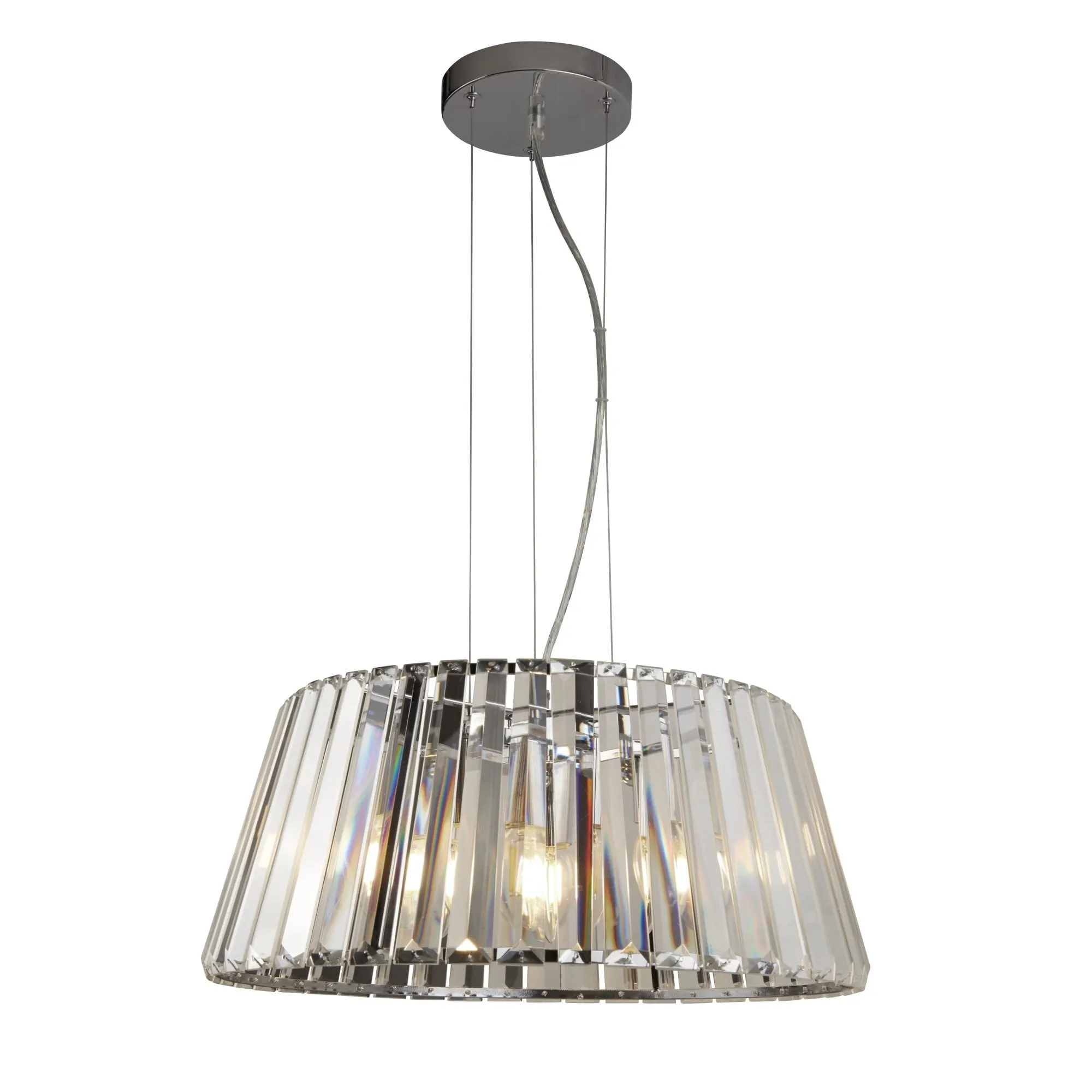 Searchlight 2895-5CC Tiara 5 Light Pendant Chrome With Crystal Glass