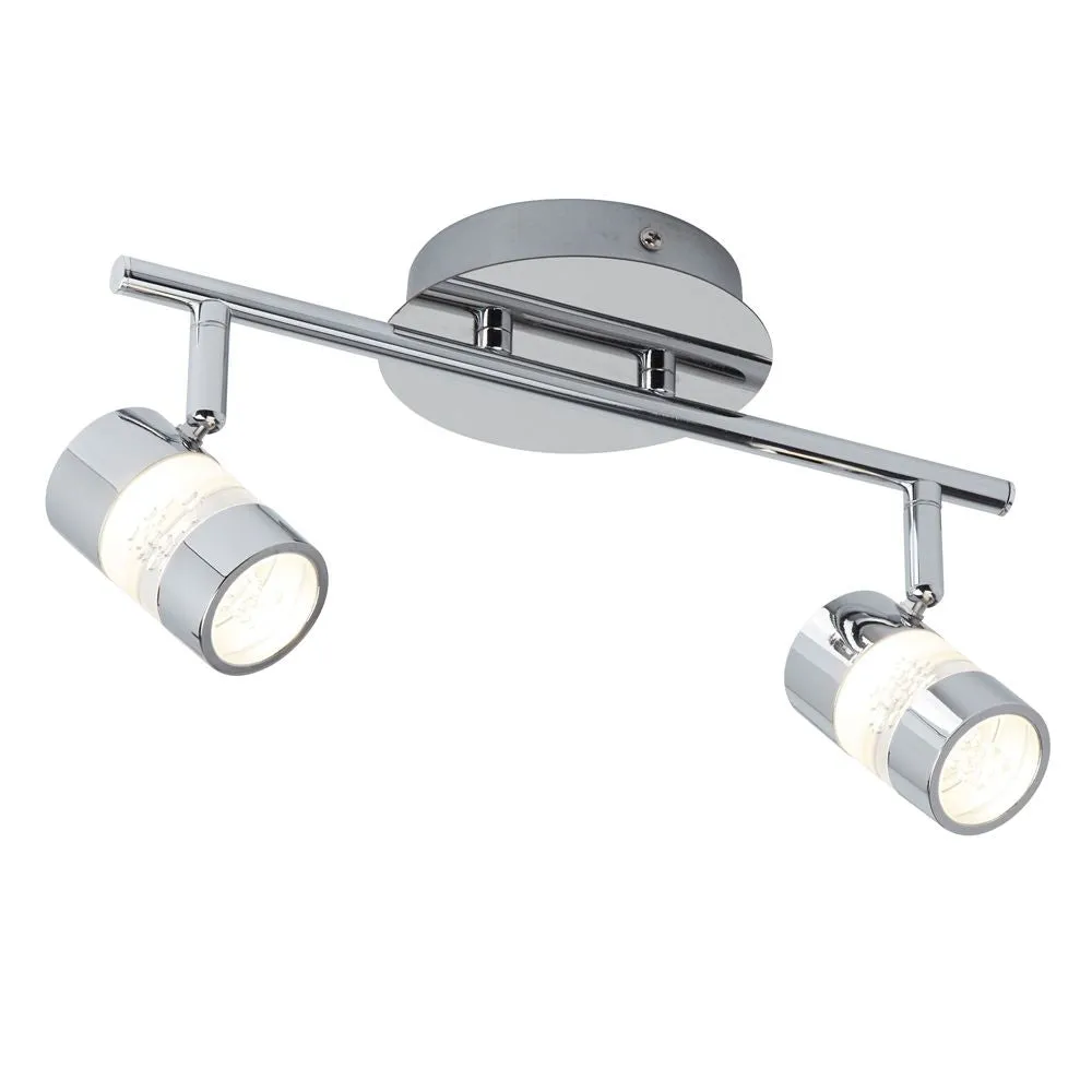 Searchlight 4412CC Bubbles LED 2 Light Spotlight Bar Chrome