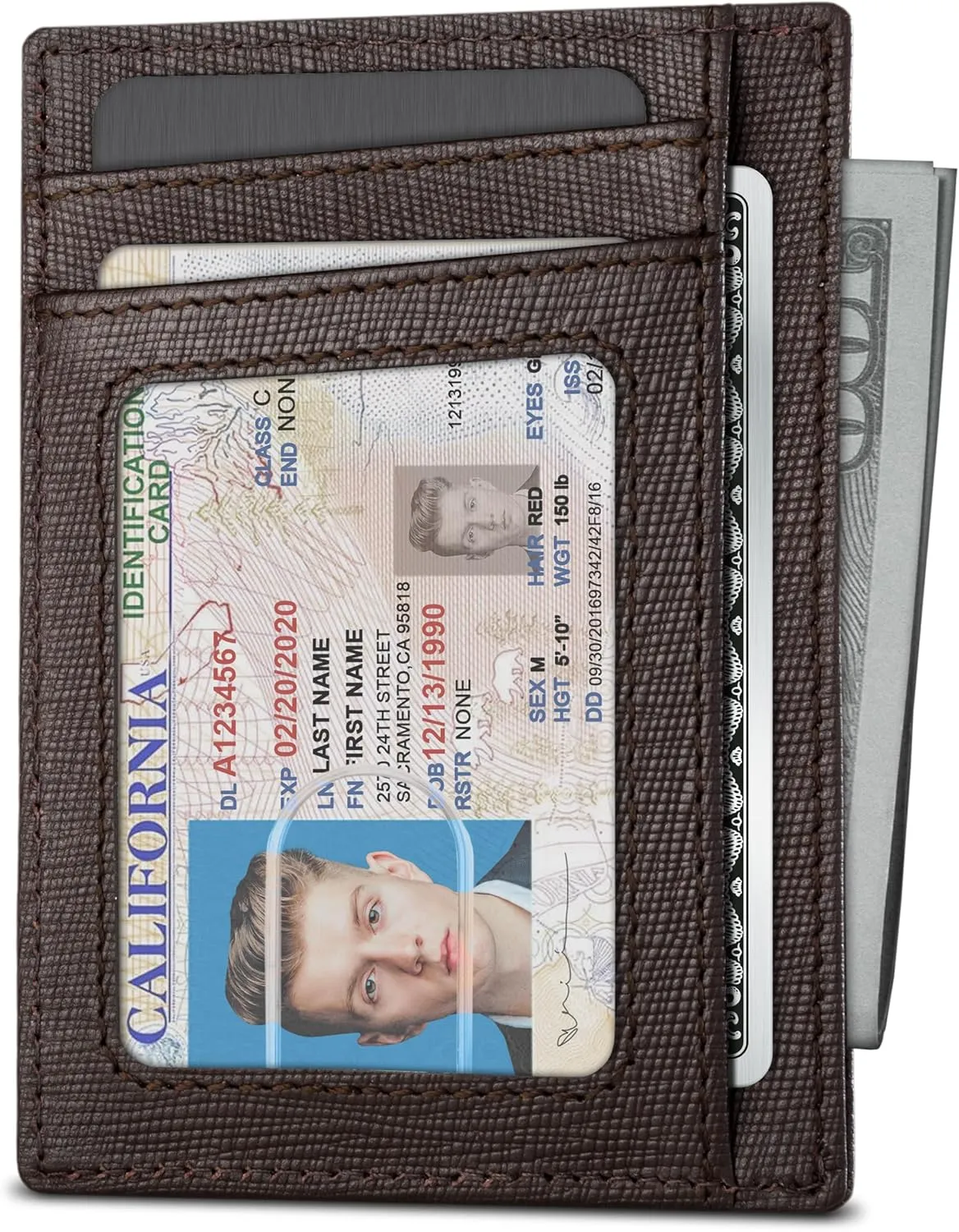 SERMAN BRANDS RFID Blocking Slim Minimalist Mens Front Pocket Wallet. Thin Card Holder. Full Grain Leather Wallets for Men