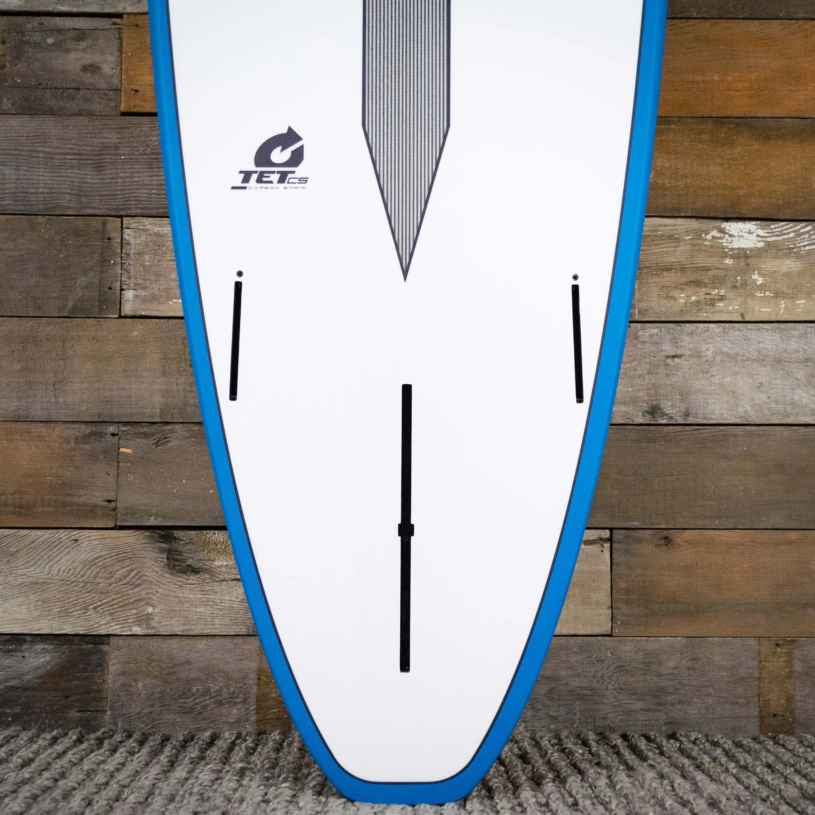 Torq Longboard TET-CS 9'0 x 22 3/4 x 3 1/8 Surfboard - White/Teal/Carbon Strip