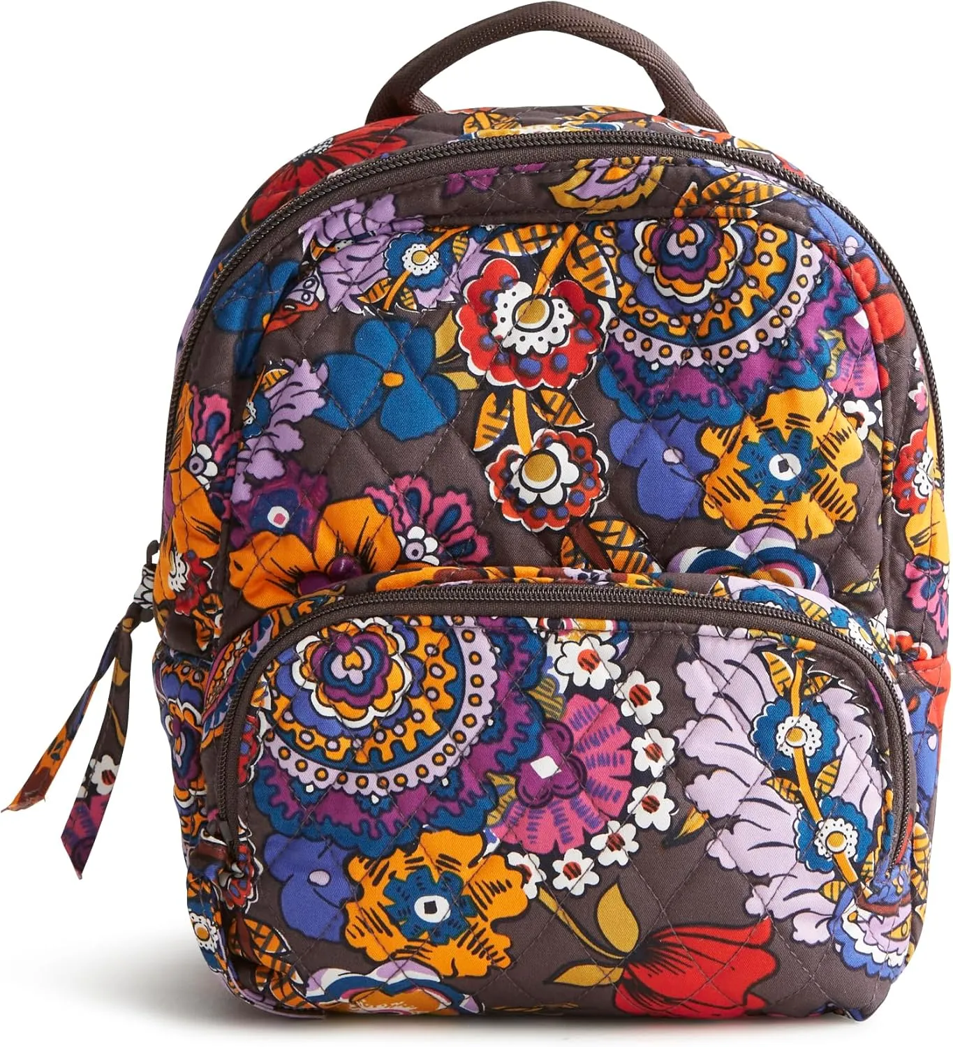 Vera Bradley Women's Premium Cotton Mini Banbury Backpack, Colorful Bouquet, One Size