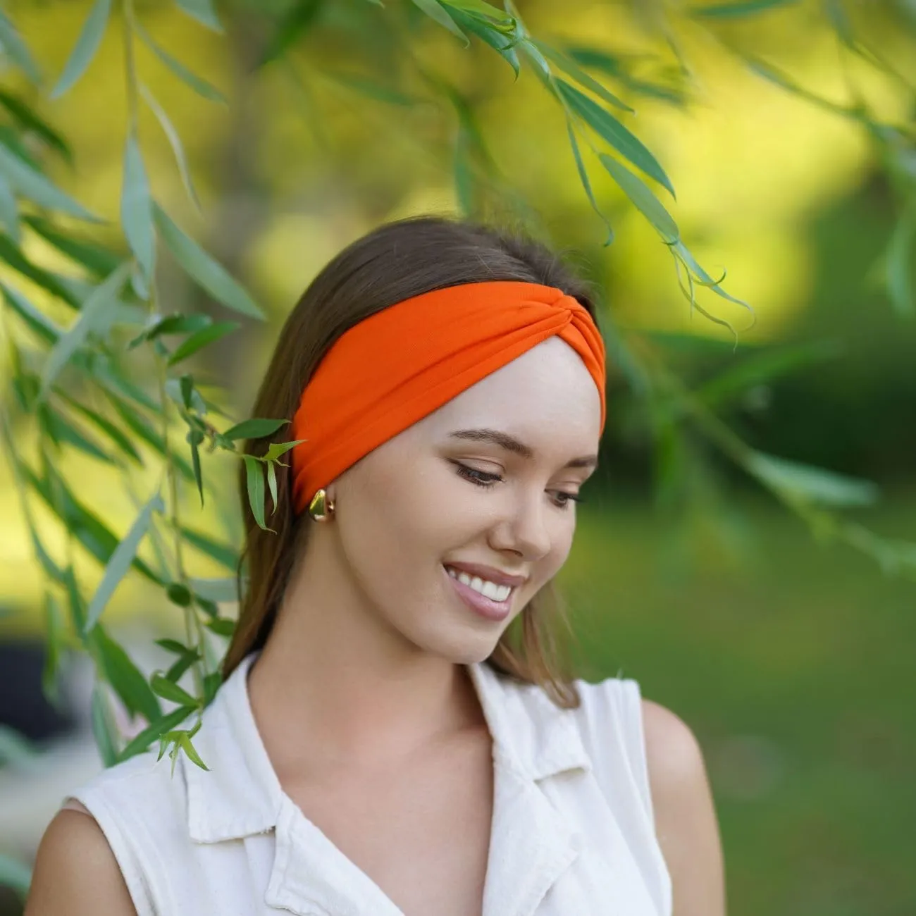 Women's Stretchy Twist Headbands, Solid Color, Non-Slip for Yoga, Workout, Running