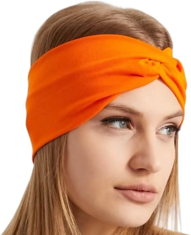 Women's Stretchy Twist Headbands, Solid Color, Non-Slip for Yoga, Workout, Running