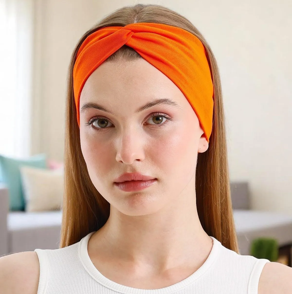 Women's Stretchy Twist Headbands, Solid Color, Non-Slip for Yoga, Workout, Running